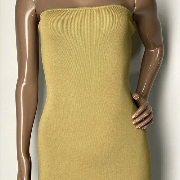 WeWoreWhat Women’s Strapless Ribbed Knit Midi Dress Size M Willow Green - Picture 9 of 10